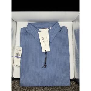 Calvin Klein Boys Size 18 Long Sleeve Blue Dress Shirt New! Slim Fit Church